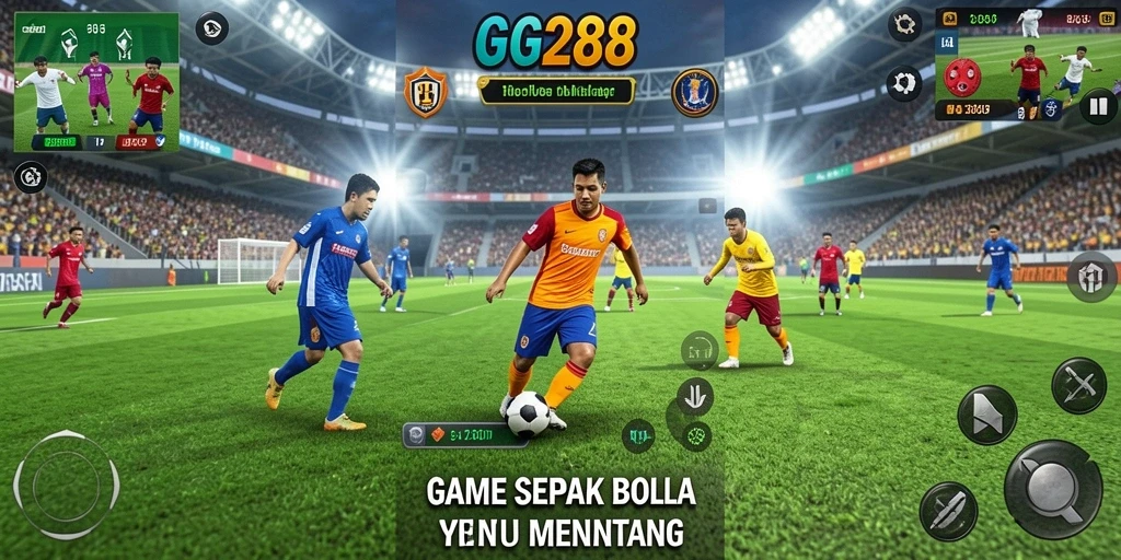 Screenshot GG288 menampilkan gameplay sepak bola yang penuh aksi.