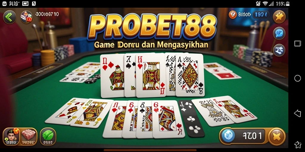 Tangkapan layar PROBET88 menampilkan gameplay domino yang seru.