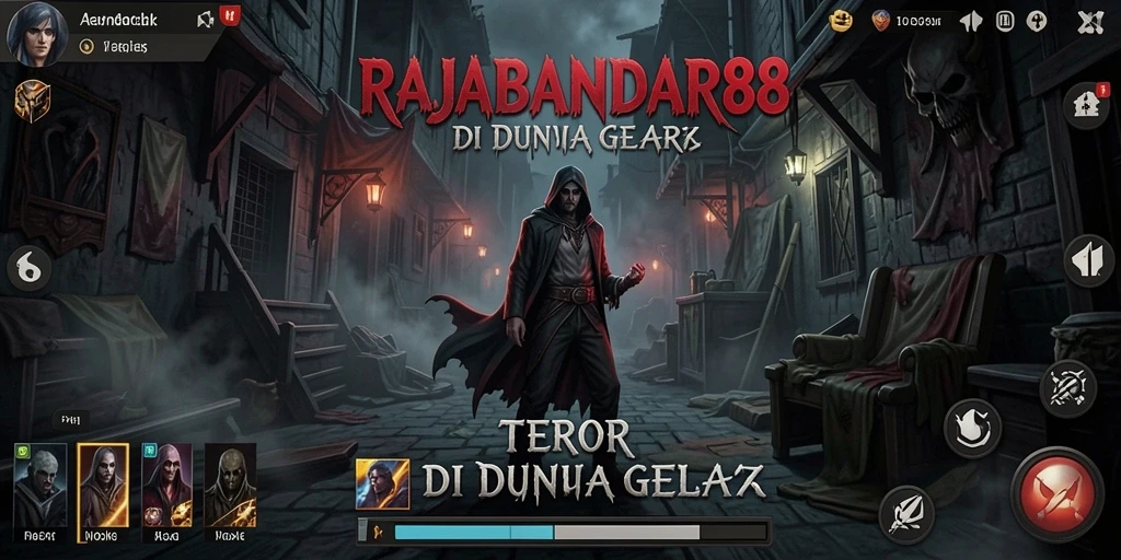 Tangkapan layar RAJABANDAR88 menampilkan suasana menyeramkan dalam gameplay.