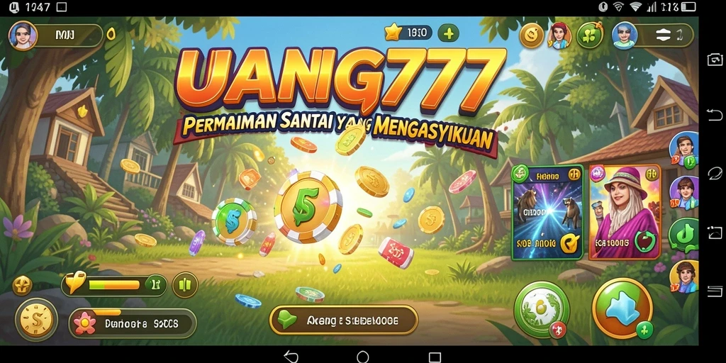 Tampilan gameplay UANG77 yang cerah dan penuh warna.